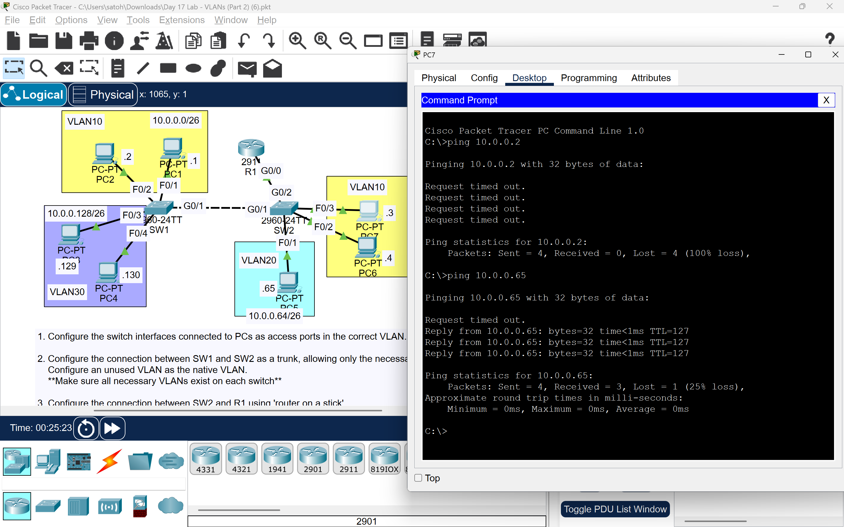 Ping Failure Screenshot